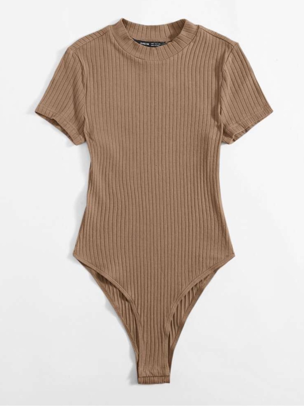 SHEIN EZwear Rib Knit Solid Bodysuit